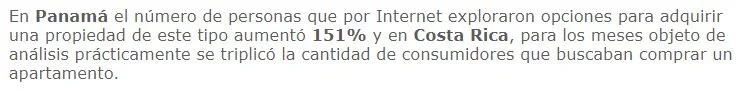 ¡Las Búsquedas para comprar apartamento han aumentado 151% en Panamá!